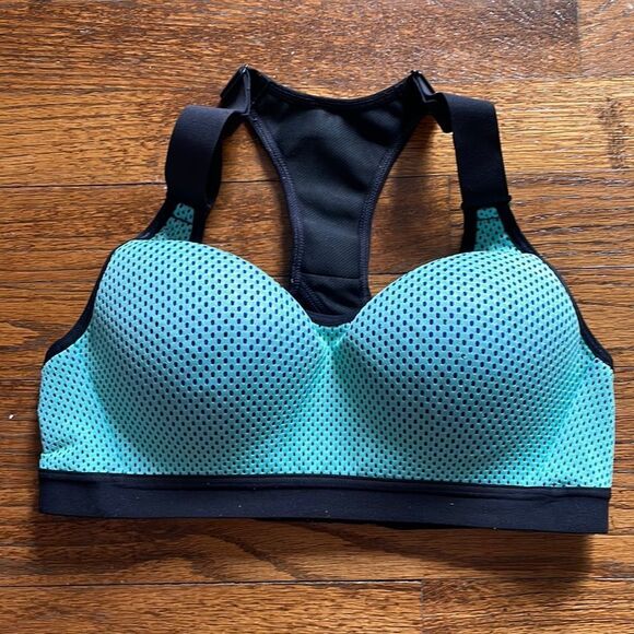 Victoria’s Secret Sport Teal and Blue Mesh Racerback Sports Bra - Picture 1 of 7